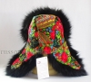 Женская шапка-ушанка из павловопосадского платка